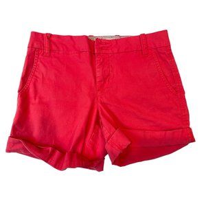 Modern Supply Women's Chino Shorts XH208Q40 Low-Rise Cotton Cuffed Hem Red SZ 2